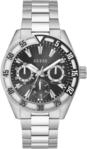 Multifunktionsuhr GUESS "LETTERMAN", silber (silberfarben), Armbanduhren, Herren,