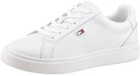 Sneaker TOMMY HILFIGER "FLAG COURT SNEAKER", M&auml;dchen, Gr. 38, wei&szlig;, Leder,