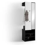 Kompaktgarderobe BYLIVING "Dielen - Set Andorra", schwarz-wei&szlig; (schwarz, wei&szlig;),