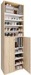 Schuhschrank VCM "XL Holz Gro&szlig;er Schuhschrank Schuhkommode Lona 10", braun (sonoma,