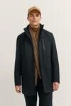 Regenmantel BUGATTI "Rainseries", Herren, Gr. 46, schwarz (390, marine), 100%