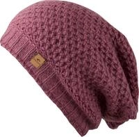 Beanie CHILLOUTS "Nele Hat", Damen, rosa (rose), Wolle, Waffelmuster, unifarben,