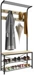Schuhregal VCM "Metall Garderobe Kleiderst&auml;nder Schuhregal Taliro", braun (honig,