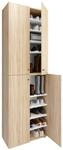 Schuhschrank VCM "XL Holz Gro&szlig;er Schuhschrank Schuhkommode Lona 10", braun (sonoma,