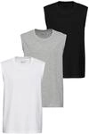 Muscleshirt MAN'S WORLD, Herren, Gr. XL (56/58), schwarz-wei&szlig; (shwarz, wei&szlig;, grau),