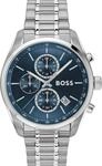 Chronograph BOSS "GRAND PRIX 44", silber (silberfarben, blau), Armbanduhren, Herren,