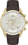 Chronograph BOSS "GRAND PRIX 44", braun, Armbanduhren, Herren, Chronograph, Quarzuhr,