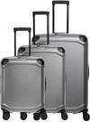 Trolleyset TRAVELITE "MILLENNIUM 3-teilig Reisekoffer Hartschale", Damen, silber,