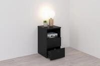 Nachtkonsole FMD "Suva", schwarz, B:35cm H:60cm T:40cm, Holzwerkstoff, Sideboards,