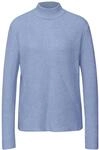Stehkragenpullover STREET ONE, Damen, Gr. 34, frosted blau meliert, Strick,