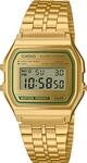 Chronograph CASIO VINTAGE, gold (goldfarben, gr&uuml;n), Armbanduhren, Damen,
