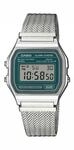 Chronograph CASIO VINTAGE, silberfarben, petrol, Armbanduhren, Damen,...