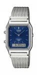 Chronograph CASIO VINTAGE, silberfarben, blau, Armbanduhren, Damen, Chronograph,