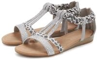 Sandale LASCANA "Sommerschuh, Sandalette, offener Schuh", Damen, Gr. 41, grau,