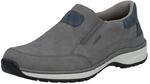 Slipper RIEKER, Herren, Gr. 40, grau, jeansblau, Lederimitat, Basic, Schuhe Slipper,
