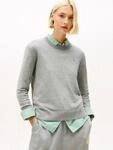 Rundhalspullover TOMMY HILFIGER "CO JERSEY STITCH LS C-NK SWT", Damen, Gr. XS (34),