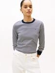 Rundhalspullover TOMMY HILFIGER "CO JERSEY STITCH LS C-NK SWT", Damen, Gr. XS...