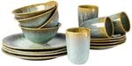 Kombiservice GIPFELST&Uuml;CK "Flussufer", bunt (blau, gr&uuml;n, braun), 16, Geschirr-Sets,