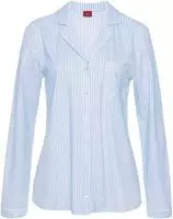 Pyjamaoberteil S.OLIVER, Damen, Gr. 32/34, blau (himmelblau, gestreift), Single