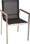Stapelstuhl GARDEN PLEASURE "DENVER, 2er Set", grau (grau, braun, silberfarben,