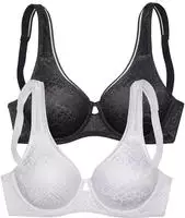 Minimizer-BH, Damen, Gr. 75, Cup C, schwarz-wei&szlig; (wei&szlig;, schwarz), Spitze,