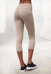 Caprileggings LASCANA, Damen, Gr. 32/34, N-Gr, beige, Single Jersey, Obermaterial:
