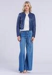 Lederjacke FREAKY NATION "Lederjacke-FN", Damen, Gr. S (36), blau, Oberstoff:...