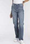 Bequeme Jeans MAC "Stella", Damen, Gr. 34, L&auml;nge 34, blau (mid blau main wash),