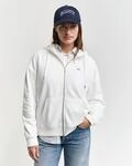 Kapuzensweatjacke GANT "SHIELD ZIP HOODIE", Damen, Gr. S, wei&szlig; (eggshell),