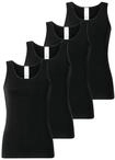 Unterhemd SCHIESSER "Unterhemd 4er Pack", Damen, Gr. S, N-Gr, schwarz, Obermaterial: