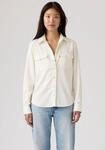 Jeansbluse LEVI'S "ESSENTIAL WESTERN", Damen, Gr. S (36), wei&szlig; (to do list),