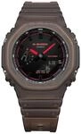 Chronograph CASIO G-SHOCK, braun (braun, rot), Armbanduhren, Herren, Chronograph,