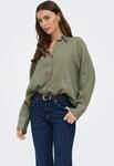Hemdbluse ONLY "ONLBRUXELLES V- LS LIN BL SHIRT PNT NOOS", Damen, Gr. XS, gr&uuml;n