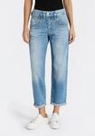 Boyfriend-Jeans HERRLICHER "Shyra Tap Denim Stretch", Damen, Gr. 28, N-Gr, blau