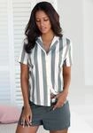 Shorty, Damen, Gr. 32/34, grau (grau, wei&szlig;), Single Jersey, Obermaterial: 100%