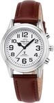 Funkuhr MASTER TIME "Sprechende Funkuhr", braun, Armbanduhren, Damen, Funkuhr,