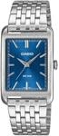 Quarzuhr, silber (edelstahlfarben, blau), CASIO TIMELESS COLLECTION, Armbanduhren,