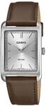 Quarzuhr, braun, silberfarben, CASIO TIMELESS COLLECTION, Armbanduhren, Herren,