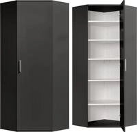 Mehrzweckschrank PROCONTOUR "Eckschrank Clara", grau (anthrazit), B:64cm H:167cm