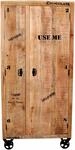 Garderobenschrank SIT "Meg&egrave;ve aus Mangoholz mit Rollen & Industrial-Look", beige