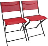 Gartenstuhl VCM "2-tlg. Gartenstuhl Balkonstuhl Klappstuhl Sumila", rot, 2 Stk.,