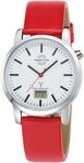 Funkuhr MASTER TIME, rot, Armbanduhren, Herren, Funkuhr, Quarzuhr, Armbanduhr,
