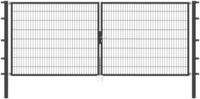 Zaundoppelt&uuml;r ALBERTS "Flexo", grau (anthrazit), B:400cm H:160cm, Stahl, Tore,