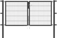 Zaundoppelt&uuml;r ALBERTS "Flexo", grau (anthrazit), B:200cm H:100cm, Stahl, Tore,