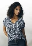 Schlupfbluse LASCANA "mit Zebraprint und tiefem V-Ausschnitt mit modischen Kn&ouml;pfen",