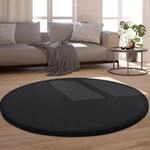 Teppich PACO HOME "Tatami 475", schwarz, H:24mm &Oslash;:200cm, Polyester, Teppiche,