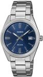 Quarzuhr, blau (edelstahlfarben, blau), CASIO TIMELESS COLLECTION, Armbanduhren,