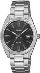 Quarzuhr, silber (edelstahlfarben, schwarz), CASIO TIMELESS COLLECTION, Armbanduhren,