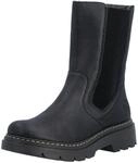Chelseaboots RIEKER, Damen, Gr. 38, Textil, schwarz, Lederimitat, Schuhe