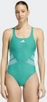 Badeanzug ADIDAS PERFORMANCE "LOGO C-BACK", Damen, Gr. 38, N-Gr, gr&uuml;n (equipment